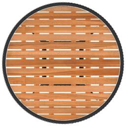 Berkfield Home Wonderful Garden Dining Table Black Ã˜ 70 cm Poly Rattan & Soli - thumbnail 1
