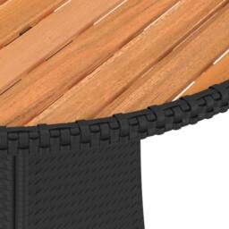 Berkfield Home Wonderful Garden Dining Table Black Ã˜ 70 cm Poly Rattan & Soli - thumbnail 4
