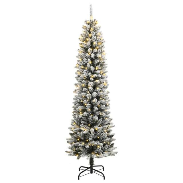Berkfield Home Artificial Christmas Tree 300 LEDs & Flocked Snow 180 cm in Green - image 1