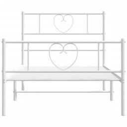Berkfield Home Metal Bed Frame with Headboard & Footboard White 100x200 cm - thumbnail 4