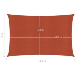 Berkfield Home Sunshade Sail 160 g/m ² Terracotta 2x4.5 m HDPE in Brown - thumbnail 6