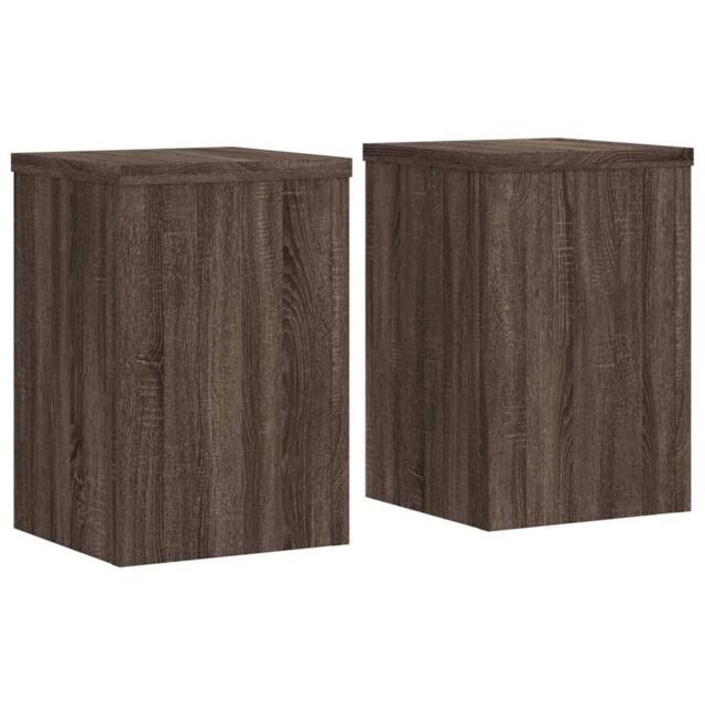 Berkfield Home Plant Stands 2 pcs Brown Oak 25x25x35 cm Engineered Wood - Size: 25 x 25 x 35 cm - image 1