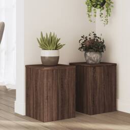 Berkfield Home Plant Stands 2 pcs Brown Oak 25x25x35 cm Engineered Wood - Size: 25 x 25 x 35 cm - thumbnail 2