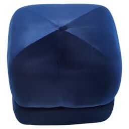 Orsina Grey Velvet Stool, Plush Round Velvet Seat on Gold Metal Legs, Compact Ottoman Footstool for Living Room in Blue - thumbnail 5