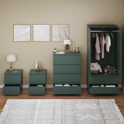 Home Discount Vida Designs Denver 4Pc Bedroom Set(2 Bedside, 4 Drawer Chest, Wardrobe) in Green - thumbnail 8