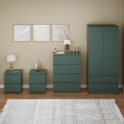Home Discount Vida Designs Denver 4Pc Bedroom Set(2 Bedside, 4 Drawer Chest, Wardrobe) in Green - thumbnail 7