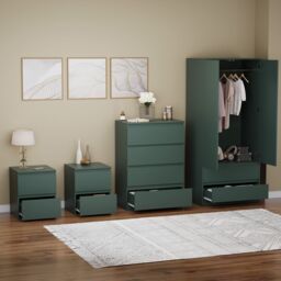 Home Discount Vida Designs Denver 4Pc Bedroom Set(2 Bedside, 4 Drawer Chest, Wardrobe) in Green - thumbnail 6