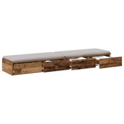 Berkfield Home Grey Sonoma Bed Drawers 140x36.5x16.5 cm Made from Engineered Wood in Brown - thumbnail 3