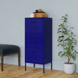 Berkfield Home Storage Cabinet Navy Blue 42.5x35x101.5 cm Steel - thumbnail 2