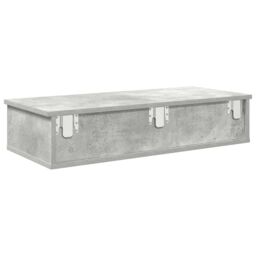 Berkfield Home Wall Shelf with Drawers Concrete Grey 80x31x17 cm Engineered Wood - Size: 80 x 31 x 17 cm - thumbnail 6