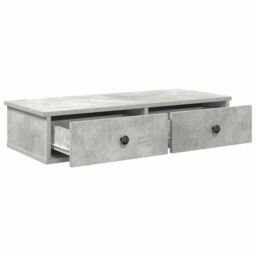 Berkfield Home Wall Shelf with Drawers Concrete Grey 80x31x17 cm Engineered Wood - Size: 80 x 31 x 17 cm - thumbnail 7