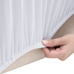 Berkfield Home Stretch Couch Slipcover White Polyester Jersey - thumbnail 3