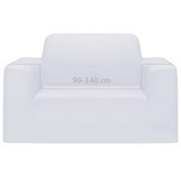 Berkfield Home Stretch Couch Slipcover White Polyester Jersey - thumbnail 6