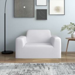 Berkfield Home Stretch Couch Slipcover White Polyester Jersey