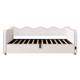 Merax 3ft Single Bed Bouclé Daybed with Hydraulic Storage & USB Ports in Beige - thumbnail 7