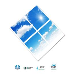 ENER-J 3D Sky Cloud LED Ceiling Panels Pack of 4 White - Size: 25 cm diameter x 19 cm high - thumbnail 2