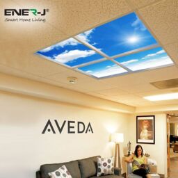 ENER-J 3D Sky Cloud LED Ceiling Panels Pack of 4 White - Size: 25 cm diameter x 19 cm high - thumbnail 4