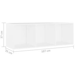 Berkfield Home TV Cabinets 3 pcs White 107x35x37 cm Engineered Wood - Size: 107 x 35 x 37 cm - thumbnail 8