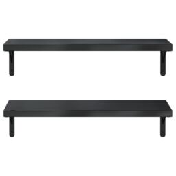 Berkfield Home Wall Shelves 2 pcs 75x23.5 cm Black Stainless Steel - thumbnail 5