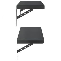 Berkfield Home Wall Shelves 2 pcs 75x23.5 cm Black Stainless Steel - thumbnail 6