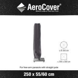 Ruma AeroCover Free Arm Parasol Waterproof Cover W55xD60x250cm in Dark Grey - Size: 1 Pack - thumbnail 5