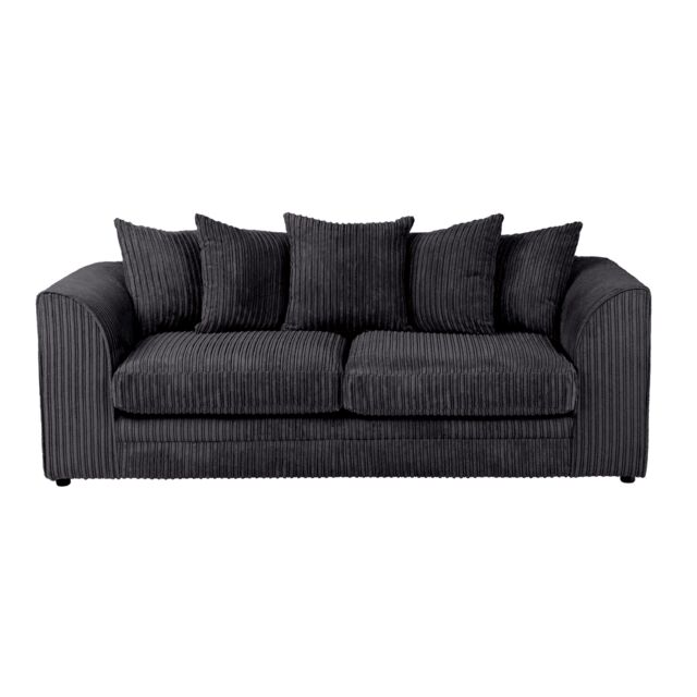 SquareBoxx Lennox Sofa Set 3 Seater in Black - image 1
