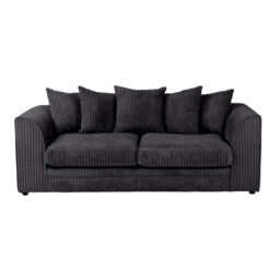 SquareBoxx Lennox Sofa Set 3 Seater in Black