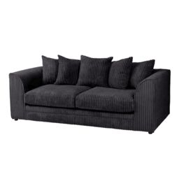 SquareBoxx Lennox Sofa Set 3 Seater in Black - thumbnail 2