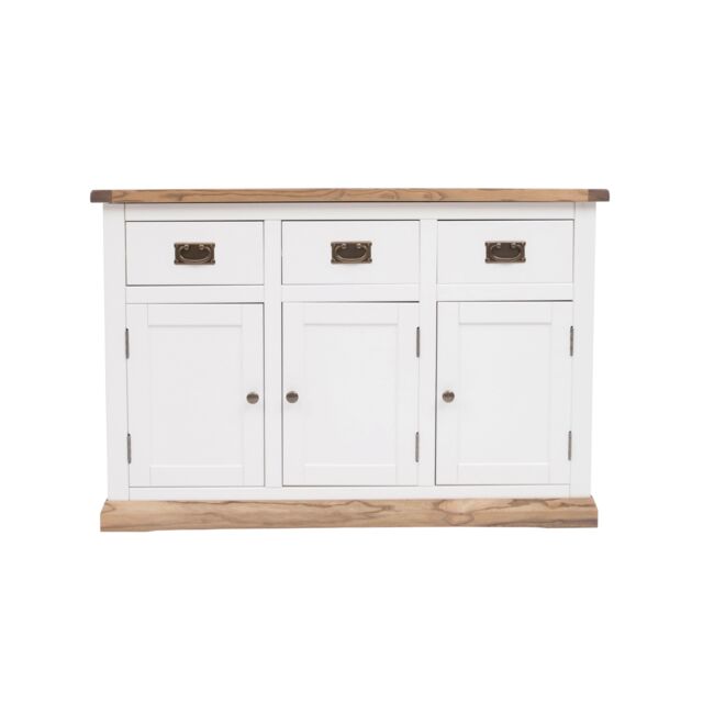 Cabinet Bits Tropea Off-White 3 Drawer 3 Door Sideboard Brass Drop Handle - image 1