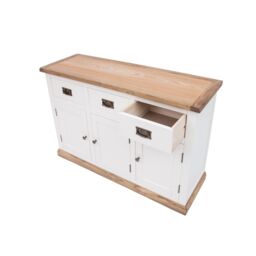 Cabinet Bits Tropea Off-White 3 Drawer 3 Door Sideboard Brass Drop Handle - thumbnail 5