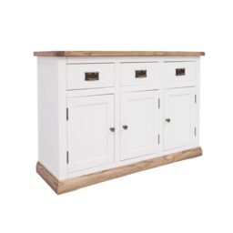 Cabinet Bits Tropea Off-White 3 Drawer 3 Door Sideboard Brass Drop Handle - thumbnail 2