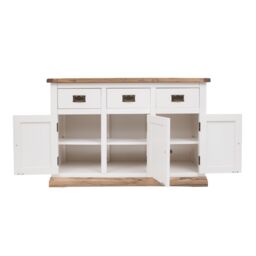 Cabinet Bits Tropea Off-White 3 Drawer 3 Door Sideboard Brass Drop Handle - thumbnail 4