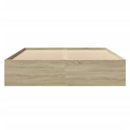 Berkfield Home Bed Frame without Mattress Sonoma Oak 160x200 cm Engineered Wood in Light Oak - thumbnail 5
