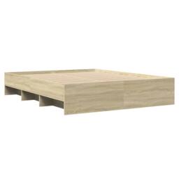 Berkfield Home Bed Frame without Mattress Sonoma Oak 160x200 cm Engineered Wood in Light Oak - thumbnail 7