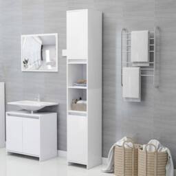 Berkfield Home Bathroom Cabinet White 30x30x183.5 cm Engineered Wood - thumbnail 2