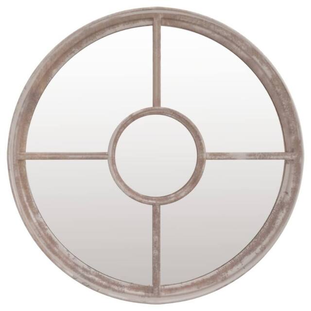 Berkfield Home Mirror Sand 60x4 cm Iron Round for Indoor Use in Beige - image 1