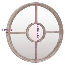 Berkfield Home Mirror Sand 60x4 cm Iron Round for Indoor Use in Beige - thumbnail 6