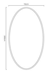 "MirrorOutlet Black Metal Framed Oval Garden Wall Mirror 79"" X 44"" (200 x 112CM) - Size: 1 Pack" - thumbnail 3