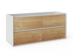 Vente-unique Wall-Hung Vanity Unit - Light Natural & White - 120 Cm - LANNICK in Light Oak - thumbnail 5