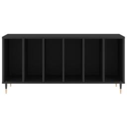 Berkfield Home Record Cabinet Black 100x38x48 cm Engineered Wood - Size: 100 x 38 x 48 cm - thumbnail 4