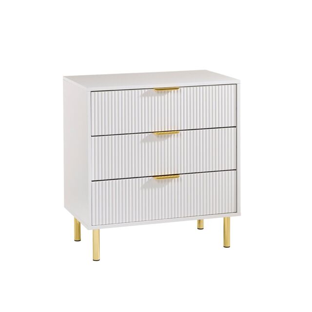 Moderna Chest of Drawers 3 Drawers White Gloss - image 1