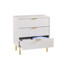 Moderna Chest of Drawers 3 Drawers White Gloss - thumbnail 2