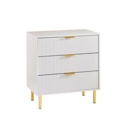 Moderna Chest of Drawers 3 Drawers White Gloss - thumbnail 1