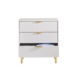 Moderna Chest of Drawers 3 Drawers White Gloss - thumbnail 6