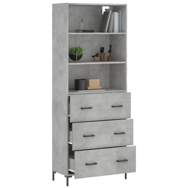 Berkfield Home Highboard Concrete Grey 69.5x34x180 cm Engineered Wood - image 1