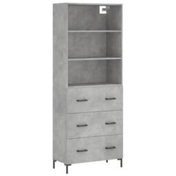 Berkfield Home Highboard Concrete Grey 69.5x34x180 cm Engineered Wood - thumbnail 3