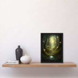 Artery8 Wall Art Print Enchanted Forest Path Oil Painting Fantasy Landscape Fairy Land Lanterns Moss Covered Trees Colourful Magical Nature Mystical - thumbnail 4