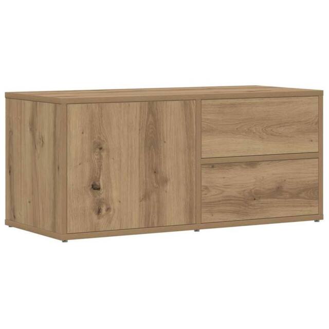 Berkfield Home TV Cabinet Artisan Oak 80x34x35.5 cm Engineered Wood in Brown - image 1