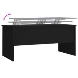 Berkfield Home Modern Coffee Table Black 102x50.5x46.5 cm Engineered Wood - thumbnail 8