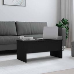 Berkfield Home Modern Coffee Table Black 102x50.5x46.5 cm Engineered Wood - thumbnail 1